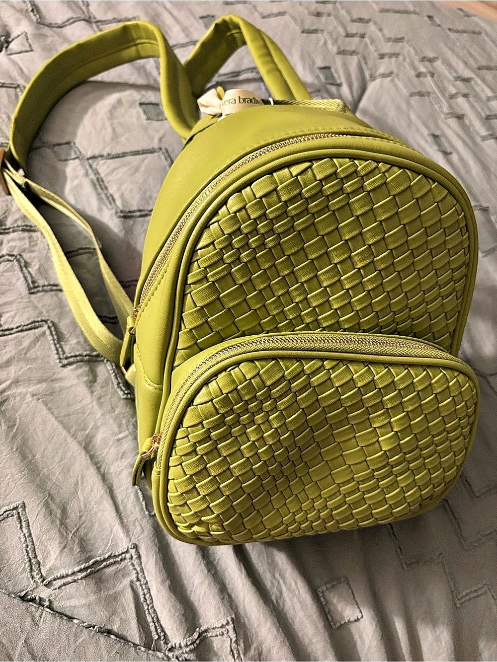 Vera Bradley Mini Banbury Backpack in Green with Strawberry Charm NWT